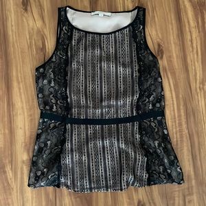 Black Blouse full of details from LOFT, size 8